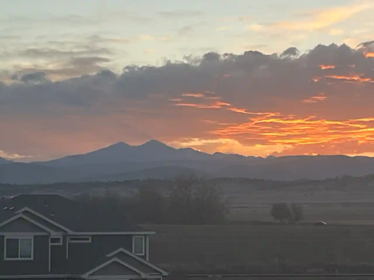 Longs Peak at sunset